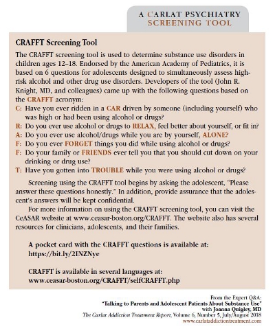 CRAFFT Screening Tool