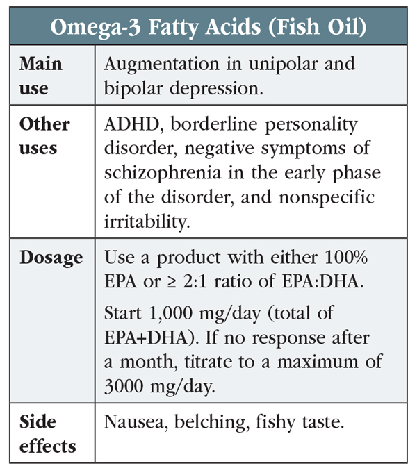 Table: Omega-3 Fatty Acids (Fish Oil)